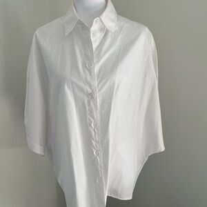 Zara Elegant White Button-Down Blouse